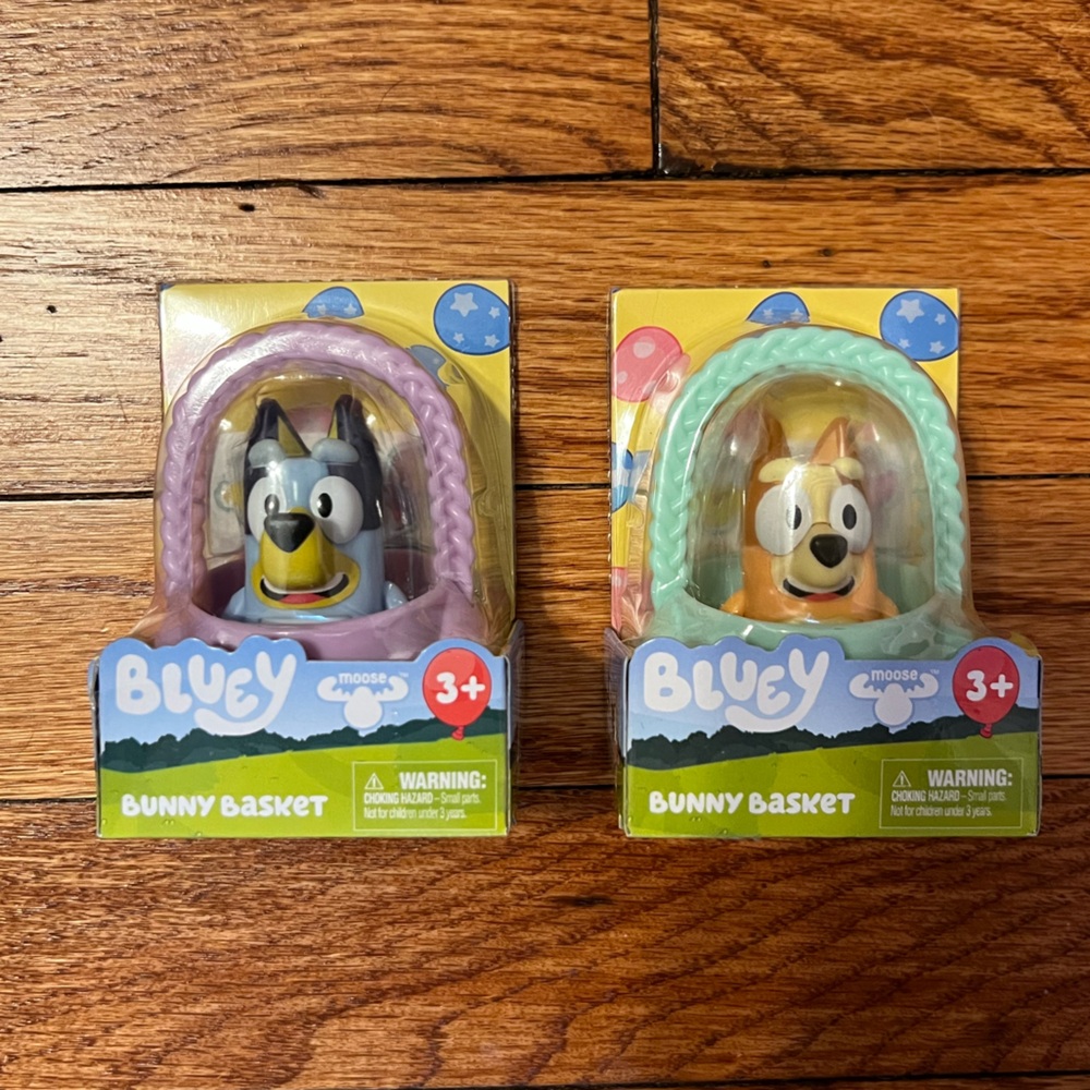 Bluey and Bingo Bunny Basket Figures